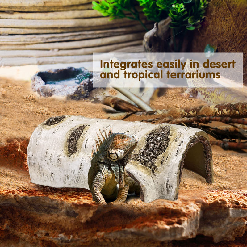 Cosyall Reptile Hide Caves Simulation Tree Hideout Snake Hide Leopard Gecko Terrarium Plastic Plant Leaves Ornament Habitat Shelter Decor for Lizard Hermit Crab Spider Frog Amphibians Large - PawsPlanet Australia