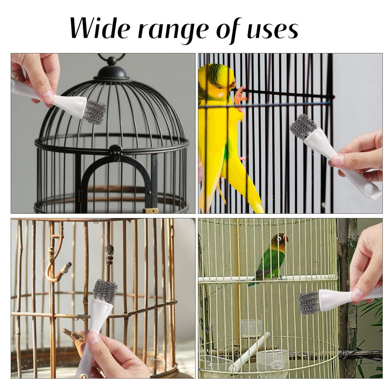3pcs Bird Cage Brush Cleaner, Stainless Steel Bird Cleaning Brush Durable Droppings Removal Tool for Pet Parrot Fowl Cage Remover Cleaning Accessory - PawsPlanet Australia