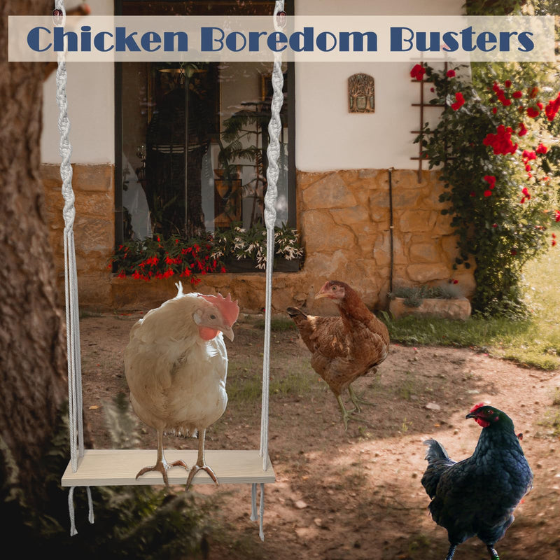 Chicken Swing Toy for Large Chicken Coop, Chicken Enrichment Toy for Hens and Roosters, Natural Wooden Handmade Chicken Coop Accessories, Ideal Gift for Chicken Owners and Chicken Lovers - PawsPlanet Australia