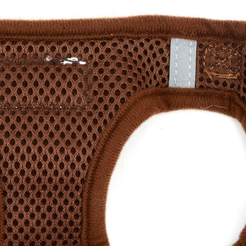 Zunea Small Dog Harness and Leash Set No Pull Adjustable Reflective Step-in Puppy Boy Girl Vest Harnesses Soft Corduroy Mesh Padded for Pet Dogs Cats Chihuahua Brown M M (Chest: 15.5 Inch) - PawsPlanet Australia