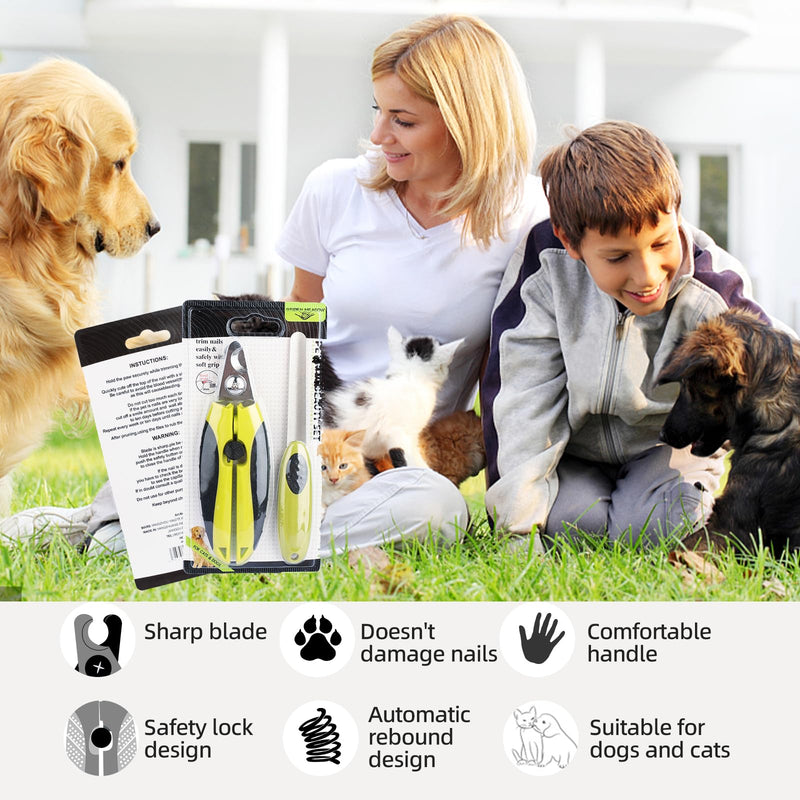 Professional Dog Nail Clipper & File Set, Heavy Duty Stainless Steel Blade with Safety Guard, Anti-Slip Handle, Suitable for Large Breed Dogs, Easy to Use Pet Nail Trimmers - PawsPlanet Australia