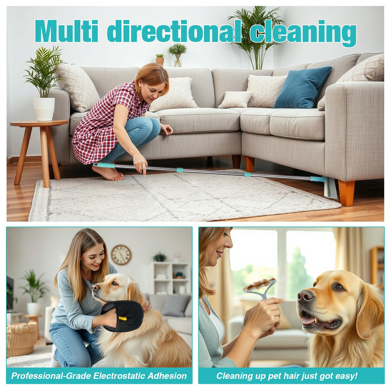Silicone Carpet Rake for Pet Hair Removal Tool,Magic Brush Dog Hair Removal Glove,Cat Carpet Broom Rake&Pet Hair Remover Tool 3PCS/Set for Rugs, Mats, Couch, Furniture,54inch Scraper Rake Carpet Rake &Pet Hair Removal Tool Set - PawsPlanet Australia
