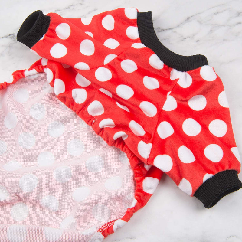 CuteBone Dog Pajamas Dots Dog Apparel Dog Jumpsuit Pet Clothes Pajamas Puppy Clothes P65L Large Polka Dots