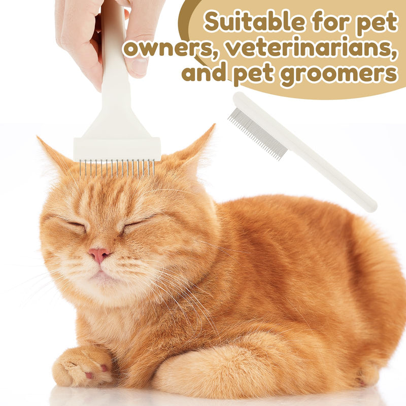 2Pcs Cat Hair Brush, Cat Brush for Indoor Cats Grooming and Shedding, ABS Knotting Comb, Efficient Defluffing Pet Deshedding Tools for Kitten Dogs - PawsPlanet Australia