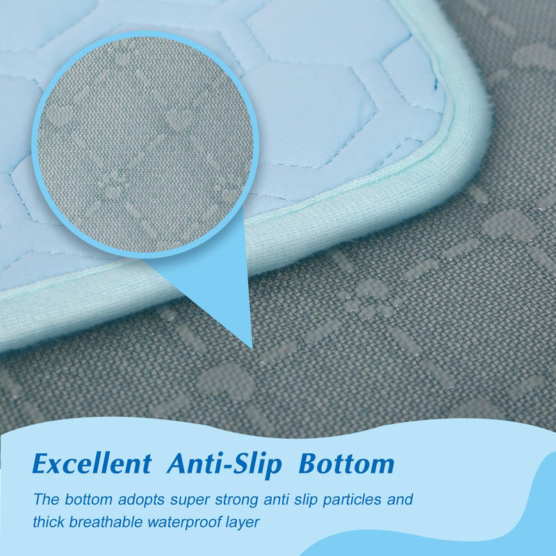 Mannice Premium Cooling Mat for Dogs Non-Slip Self-Cooling Pad for Dogs Pet Cat Indoor Portable Kennel Puppy Bed for Summer Crate Pad for Dog Washable Light Blue 20x30 inch - PawsPlanet Australia