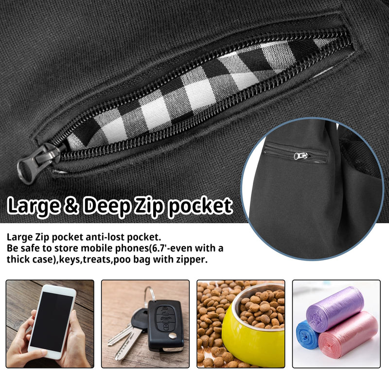 CUBY Dog and Cat Sling Carrier - Small Dog Carrier Sling with Adjust Strap & Zip Pocket, Hands Free Soft Dog Slings for Small Dogs Cats Puppy Pets Outdoor Travel Safety Purse Bag (Black) Black Adjust strap 1.0