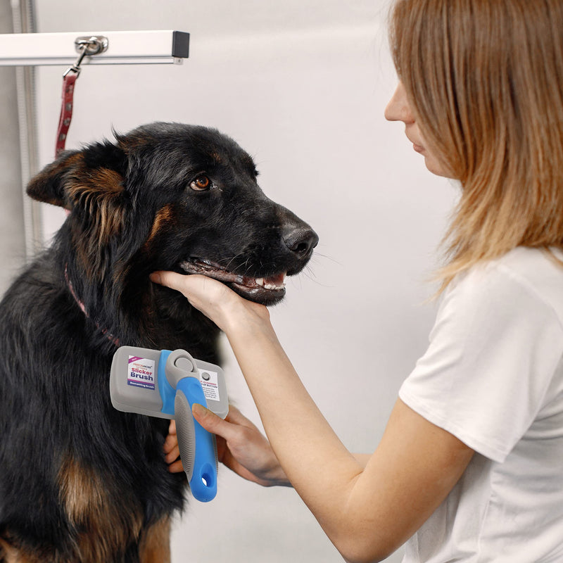Performore Pet Grooming Brush, Self Cleaning Slicker Brush with Stainless Steel Wire Bristles for Dogs and Cats, Shedding Grooming Tools for Fur Pets Hair Brush - PawsPlanet Australia