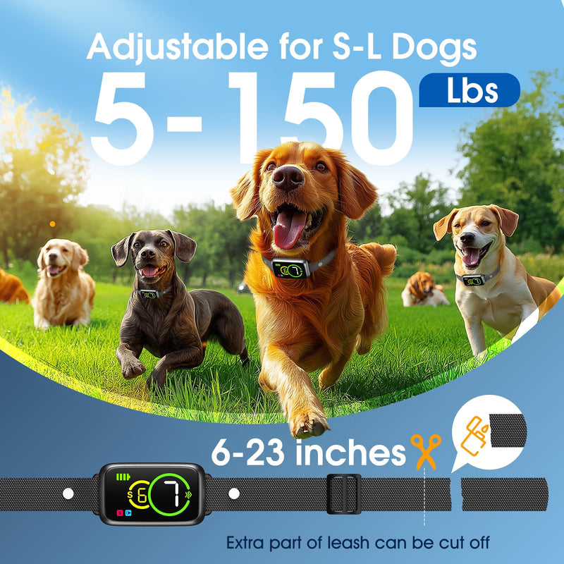 1S Stop Barking Smart Dog Bark Collar, Humane Anti Barking Device with Beep & Vibration, 7 Adjustable Sensitivity, Ultra-Light Bark Collar for Small Medium Large Dogs IP67 Waterproof Indoor Outdoor 1 Pack Black - PawsPlanet Australia