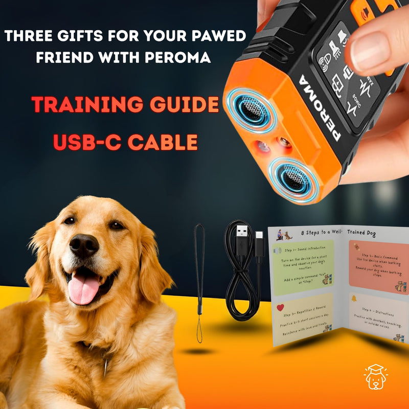 Dog Bark Deterrent Device, 5 Training Modes with Sonic/Max/Beep, Red Light & Night Flashlight, 60FT Ultrasonic Anti Barking Control – Safe, Humane, Rechargeable Indoor/Outdoor Bark Trainer for Dogs - PawsPlanet Australia