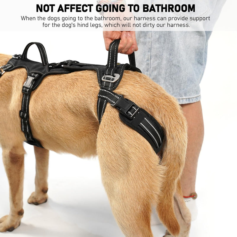 COODEO Mobility Dog Lift Harness, Support Sling & Walking Sling for Dogs, Pet Rear Leg Rehabilitation Support Vest, Dog Carrier for Senior Dogs with Joint Injuries, Arthritis, Up Stair (Black, XL) Black
