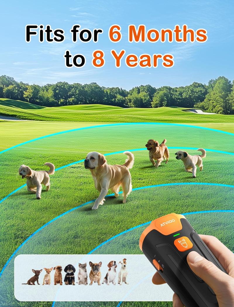 Dog Bark Deterrent Device– Ultrasonic Anti Barking Device for Dogs, 3X Emitters, Rechargeable Trainer for Dogs 6M–8Y, Indoor/Outdoor (Black) Blue