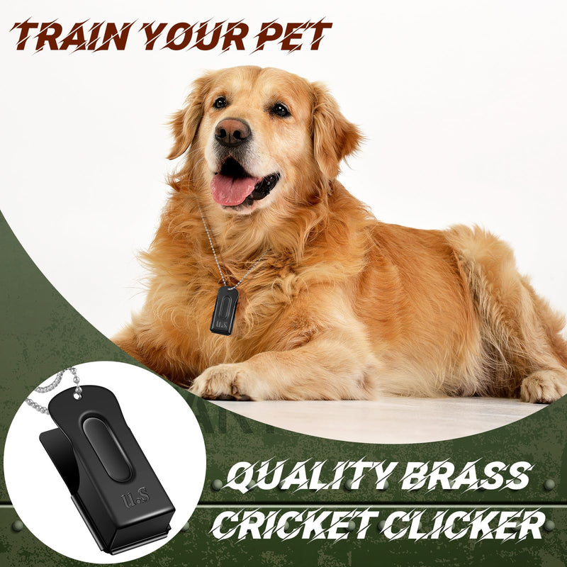 Jenaai 3 Pieces Brass Pet Training Clicker Dog Necklace Signaling Cricket Clicker Training for Puppy Dogs Cat(Black) Black - PawsPlanet Australia