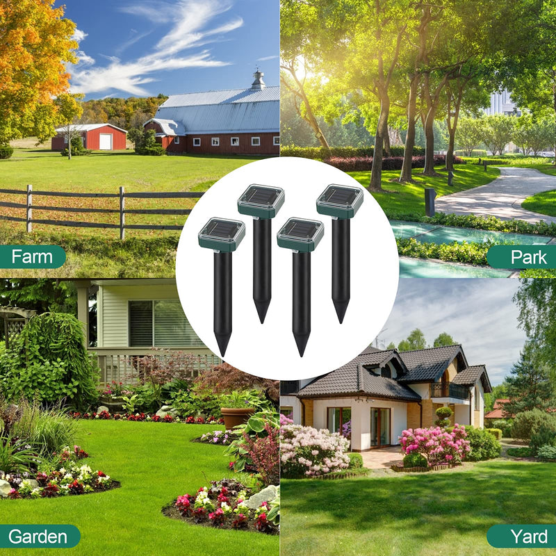 Mole Repellent for Lawns 8 Pack, Solar Powered Mole Repeller Ultrasonic Gopher Deterrent, Outdoor Waterproof Vole Vibration Stakes,Sonic Spike for Rodent Groundhog Snake Chipmunk - PawsPlanet Australia