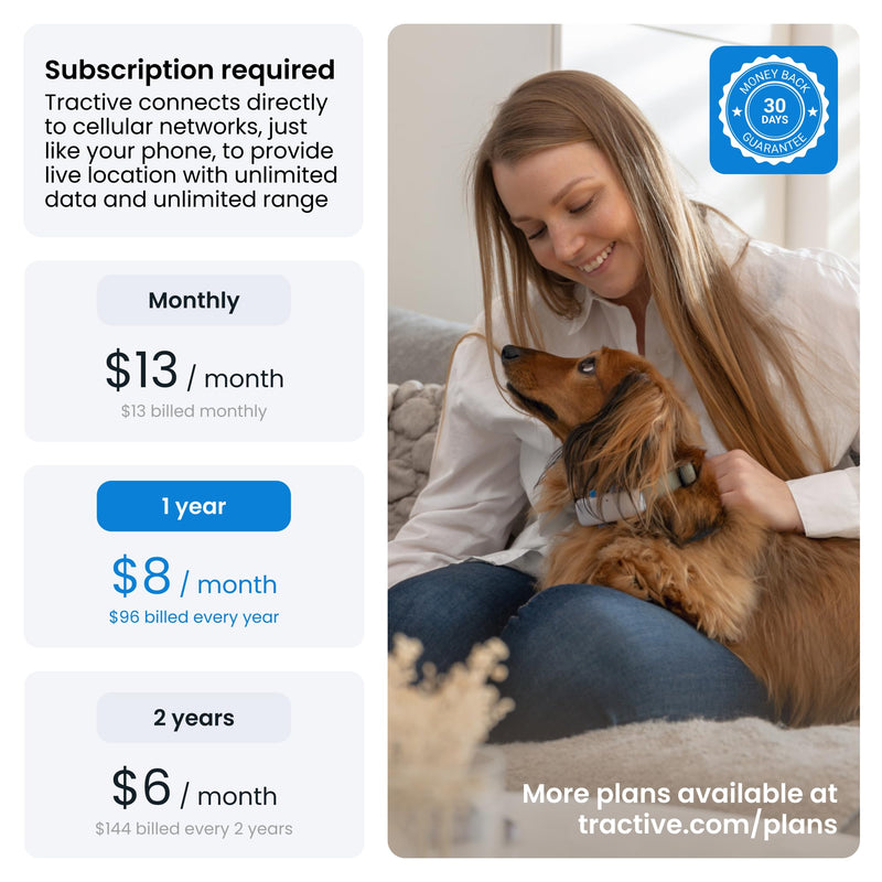 Tractive GPS Tracker & Health Monitoring for Cats (6.5 lbs+) - Market Leading Pet GPS Location Tracker | Wellness & Escape Alerts | Waterproof | Works with Any Collar (Dark Blue) - PawsPlanet Australia