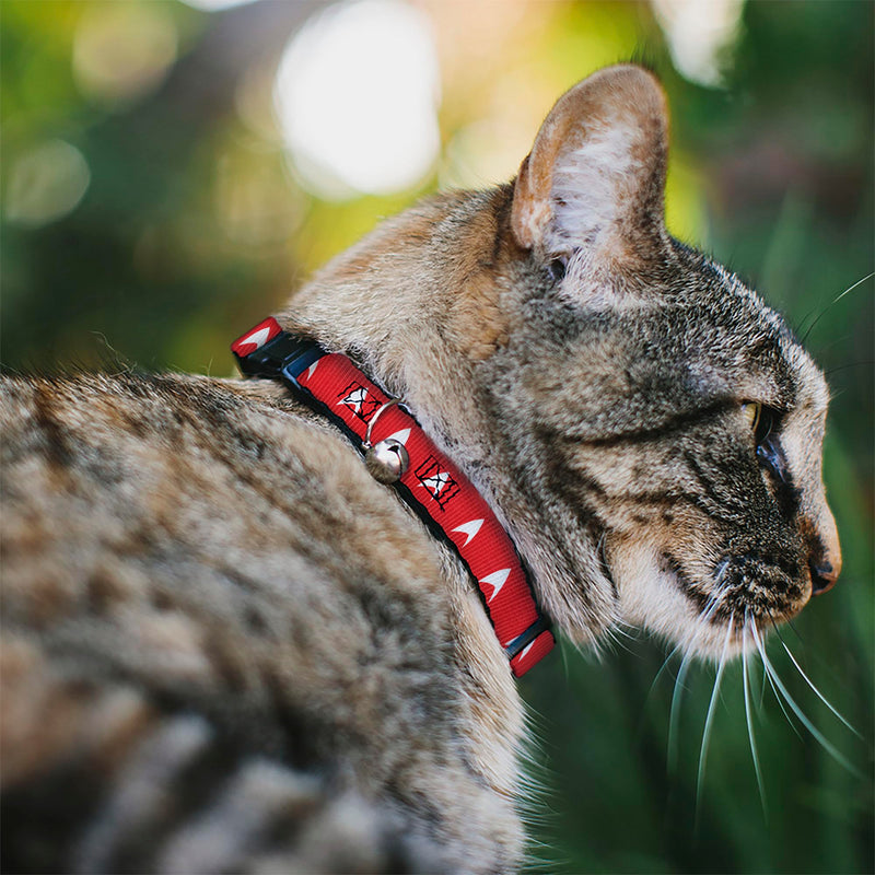 CBS Studios Inc. Cat Collar, Breakaway Collar with Bell, Star Trek Starfleet Insignia Red White, 8.5 to 12 Inches 0.5 Inch Wide - PawsPlanet Australia