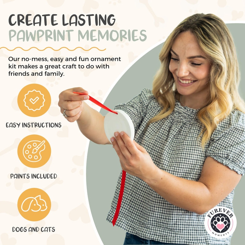 Pet Paw Print Impression Kit Makes (2) Dog Keepsake Ornaments, Inkless Paw Print Kit for Dogs (and Cats!) - Dog Paw Print Kit Keepsake, New Puppy Gift, Pawprint Keepsake Kit w/ Paints & Name Stamps! White - PawsPlanet Australia