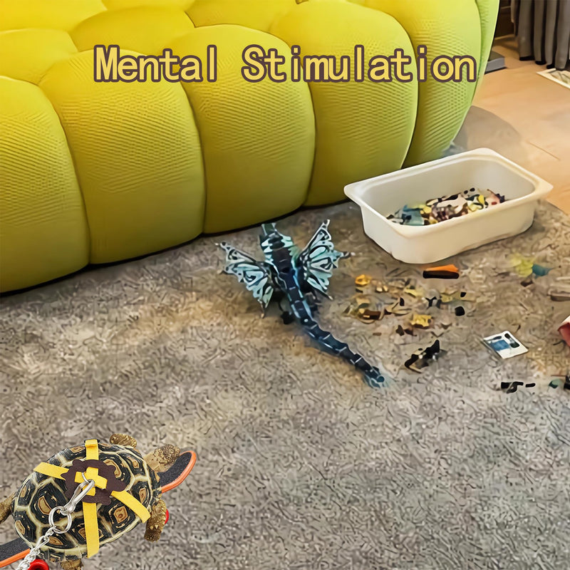 Turtles Playing and Training Toys Set, 1 Adjustable Tortoise Leash 2 Reptile Skateboards 2 Treat Ball, Turtle Fast Skate Accessory Funny Pet Mini Walking Skateboards for Parrot(Yellow Small) Yellow Small - PawsPlanet Australia