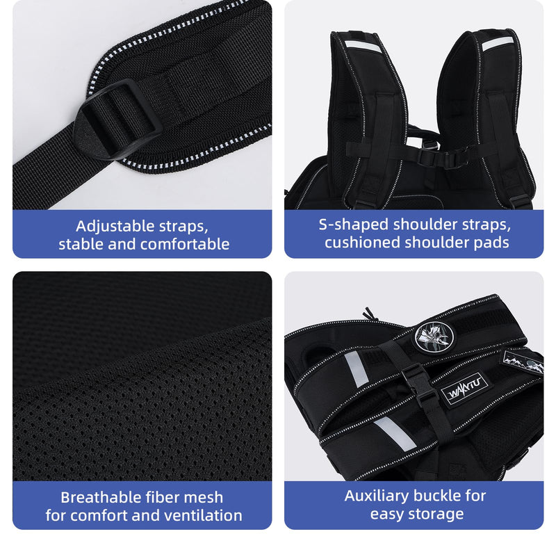 Dog Backpack Carrier for Small Dogs,Dog Lift Harness,Adjustable Padded Breathable Straps for Dogs, Disabled, Joint Injuries, Arthritis,XL(24-35LBS) XL Black - PawsPlanet Australia