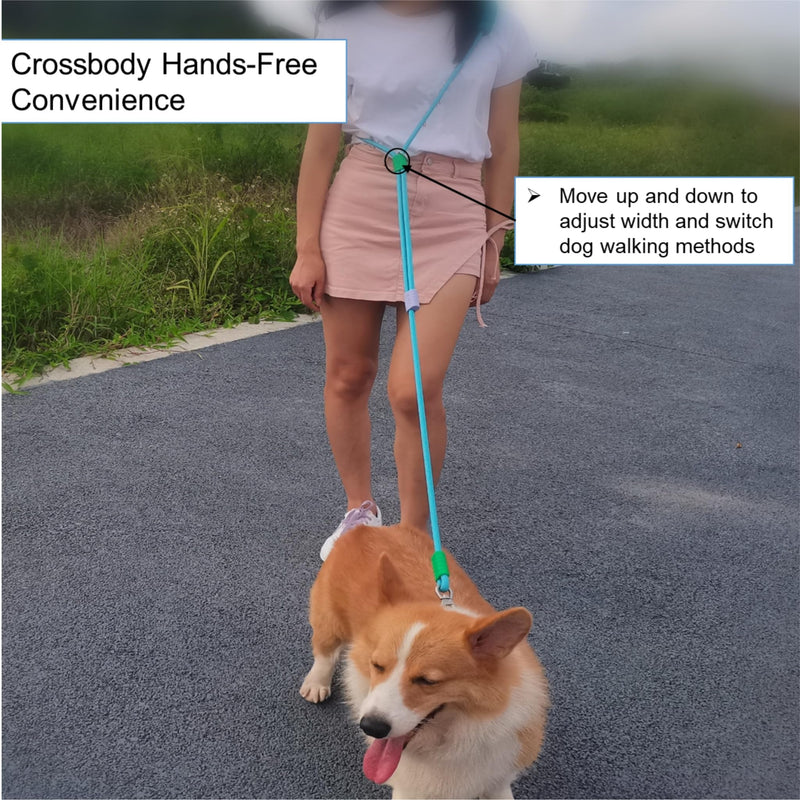 Hands Free Dog Leash,Adjustable Bungee Waist & Crossbody Leash with Comfortable Handle,Heavy Duty Nylon Rope for Small to Large Dogs,Safety Lock for Running,Hiking,Walking (Purple) 5ft Purple - PawsPlanet Australia