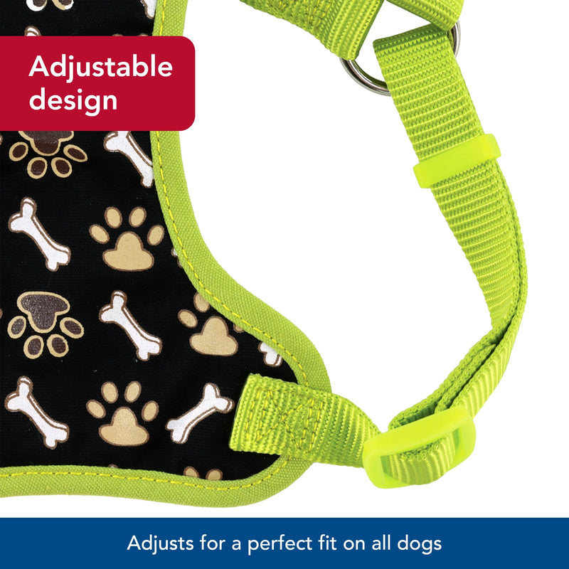 Coastal Pet Ribbon Designer Wrap Adjustable Dog Harness - Large & Small Dog Harness - Breathable Mesh Harness for Dogs Pet Supplies for Dogs - Red with Paws, 3/8" x 14-16" 3/8" x 14"-16" (Pack of 1) - PawsPlanet Australia