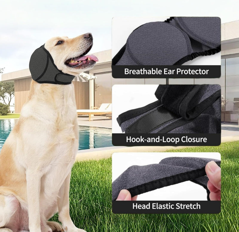 Dog Snood Ear Protectors, Comfort Dog Ear Muffs Noise Protection Calming Hood Cat Neck and Ears Warmer Ear Covers for Pet Anxiety Relief Calming Outdoor Indoor (M) M