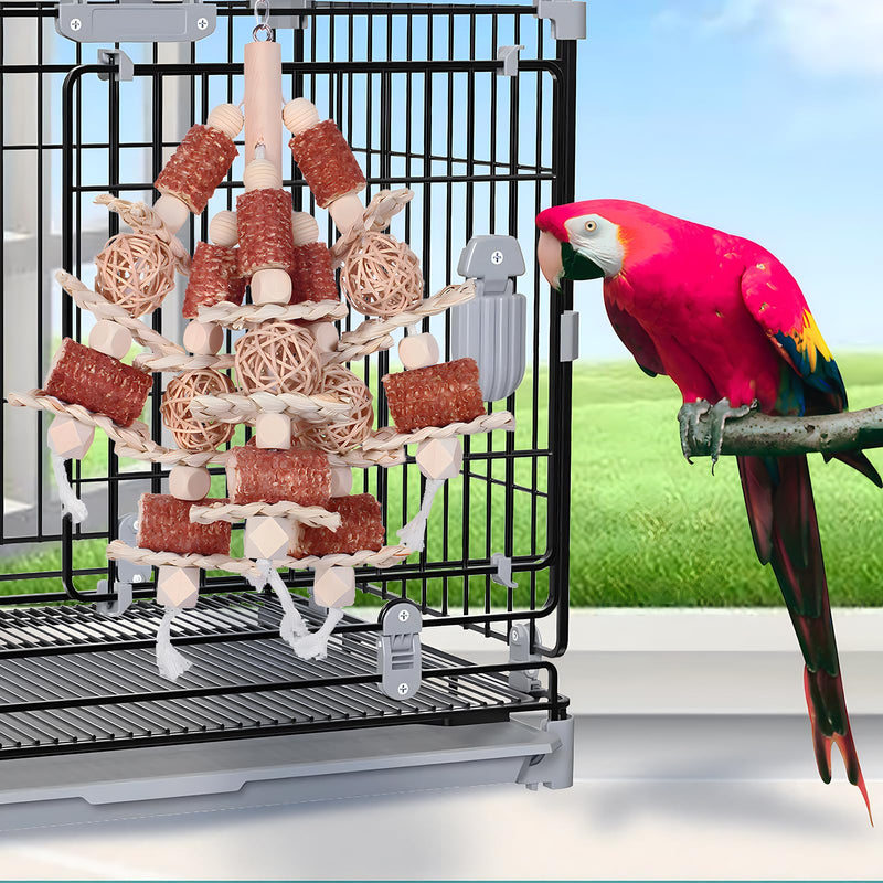 Bird toys, natural corn stick parrot toys hanging in bird cages