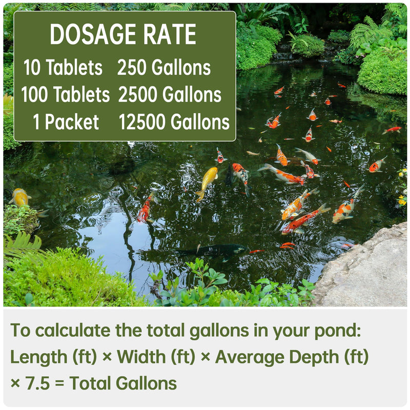 Muck Reducer - 1LB Natural Sludge Solution Tablets for Ponds & Lakes, Away Muck & Odor Control, Safe for Aquatic Life, Wildlife & Recreation, Treats Up to 6,000 Sq Ft 1 Pound - PawsPlanet Australia