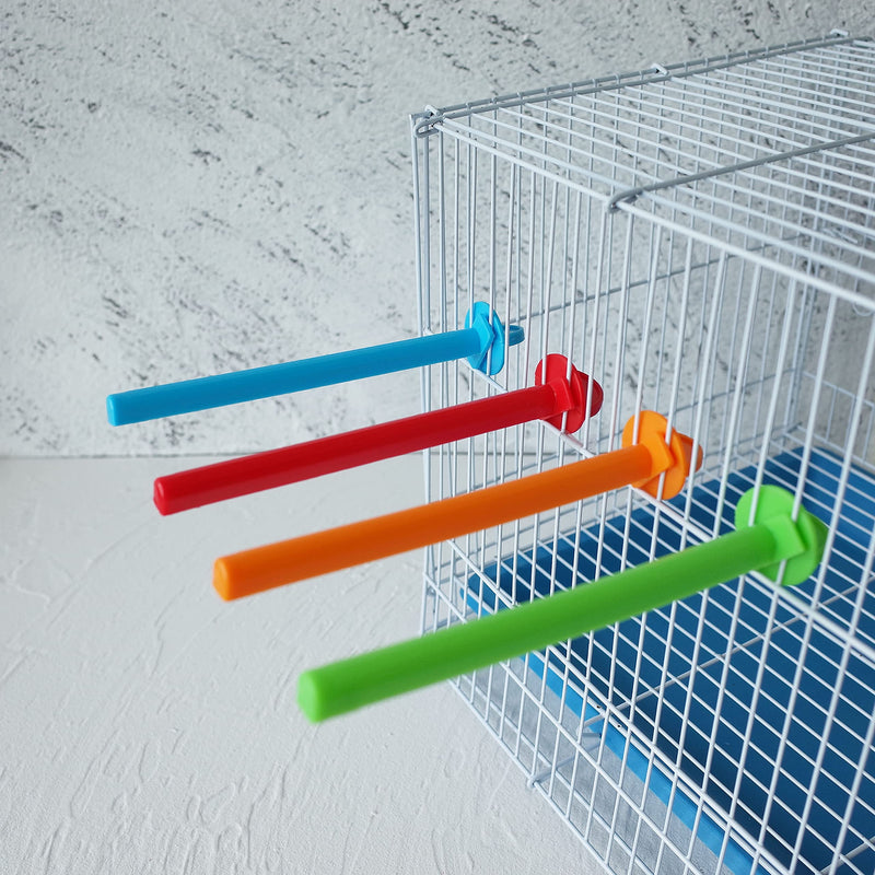 8 Canary Finch Budgie Bird Cage Universal Plastic Stand Perches Holders（5.7 Inches） - PawsPlanet Australia