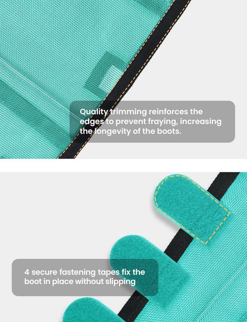 Horse Fly Boots for Horses Set of 4, Loose-Fit Breathable Fine Mesh Horse Leggings, Stay-On, Reduce Stomping Mint Small