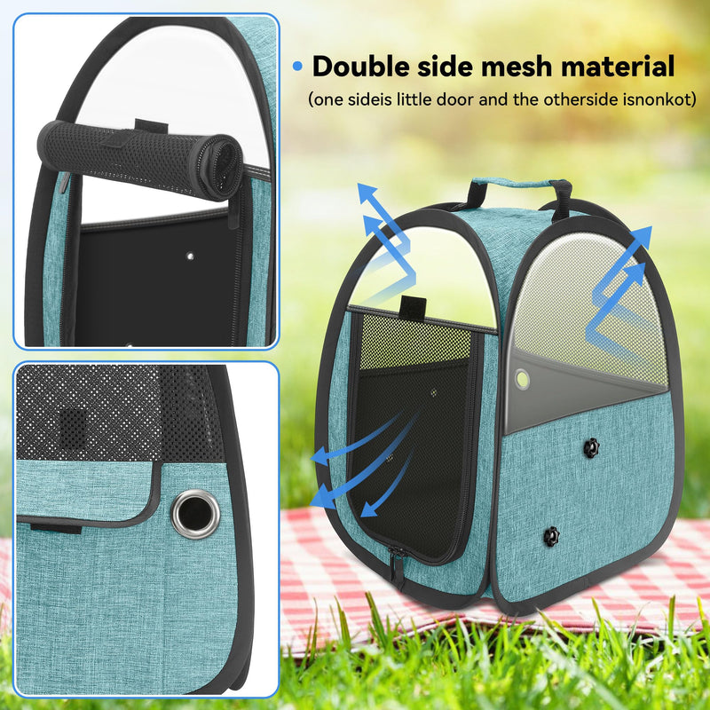 Akinerri Birds Travel Carrier, Small Bird Travel Bag, Transparent Breathable Travel Cage Bird Parrot Carrier, Include Perch and Bottom Tray Blue - PawsPlanet Australia