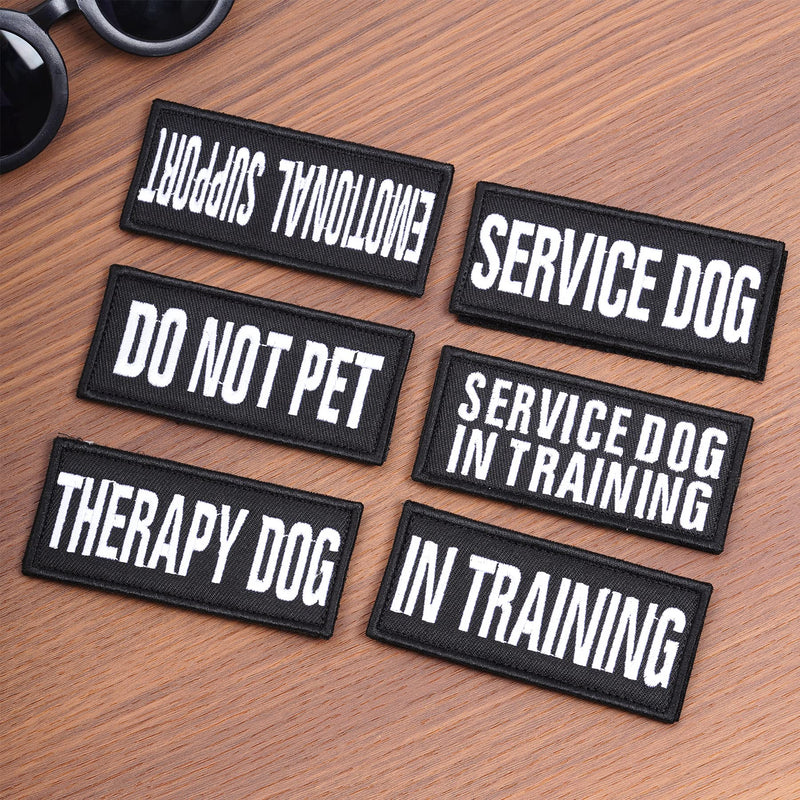 12 Pieces Removable Tactical Dog Harness Service Dog Vest Patches Do Not Pet in Training and Emotional Support Dog Vest Patches(3.6 x 1.6Inch) Black/White - PawsPlanet Australia
