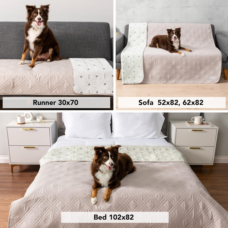 PetAmi Waterproof Couch Cover for Dogs, Reversible Furniture Cover Sofa Protector for Pet Cat Bed, Washable Blanket Dog Cover for Couch Seat, 52x82 Beige 52 x 82 Inches - PawsPlanet Australia