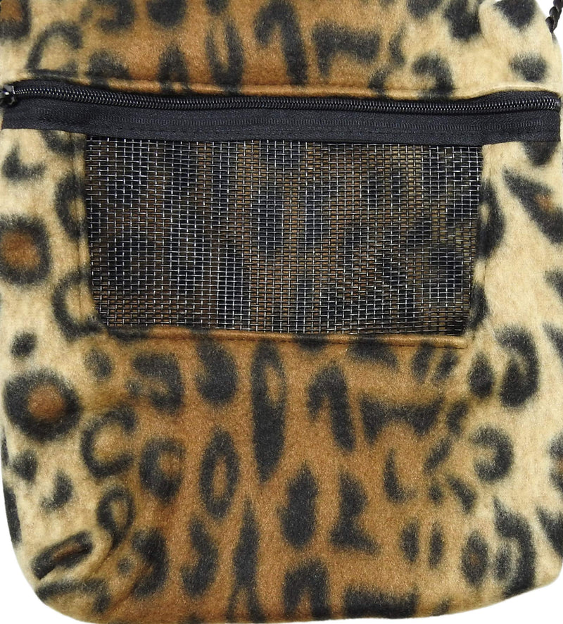 Bonding Carrier Pouch - Premium Bonding Pouch for Sugar Gliders & Other Small Pets - Durable Cozy Fleece Material, Mesh Screen, Silk Rope, and Zipper, Pet Sleeping Bag, Jaguar
