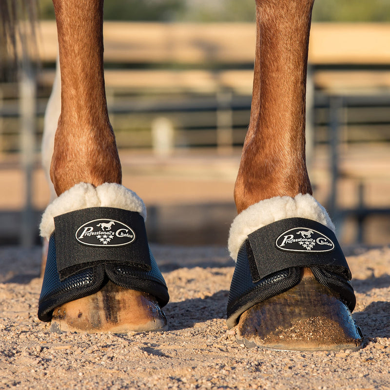Professional's Choice All-Purpose Bell Boots for Horses | Sold in Pairs X-Large With Fleece Black