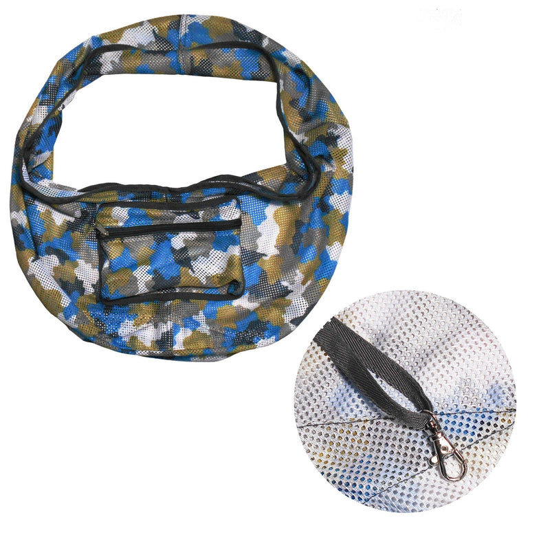 Foldable Mesh Dog Cat Carrier Sling Bag Small Size -Ideal for Pets Below 5kgs /11 lbs, Camouflage - Camouflage Blue - PawsPlanet Australia