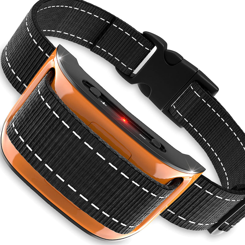 NPS Dog Bark Collar for Large Small Medium Dogs 5-150 Lbs, No Shock Dog no Bark Collar with Smart Sensitivity & Intensity Beep Vibration - Newer 2022 - Release, Anti Barking Behavior Training Device Orange