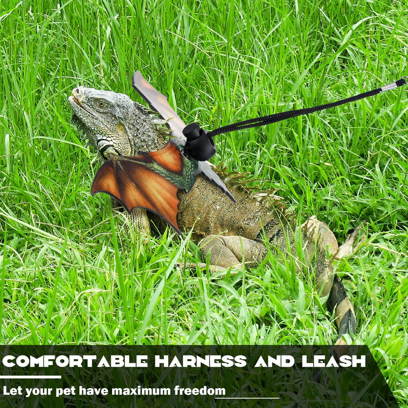 Bearded Dragon Lizard Leash Harness Removable Lizard Leash for Bearded Dragon Lizard Reptiles, Bearded Dragons Lizards Safety Outdoor Walking (S, M, L, 3 Pack) (Orange) Orange - PawsPlanet Australia