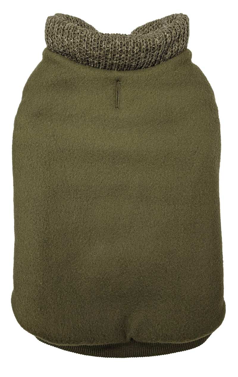 Fashion Pet /Sweater Trim Puffy Coat/Dog Coat/Olive/Large Large Olive - PawsPlanet Australia