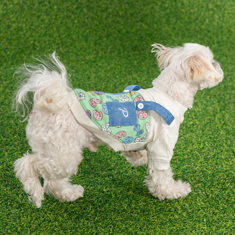 Puppia Maisy Dog Shirt Round NeckTrendy Fashionable Cute Dog Apparel for Small and Medium Dogs, Ivory, Small Ivory_Maisy - PawsPlanet Australia