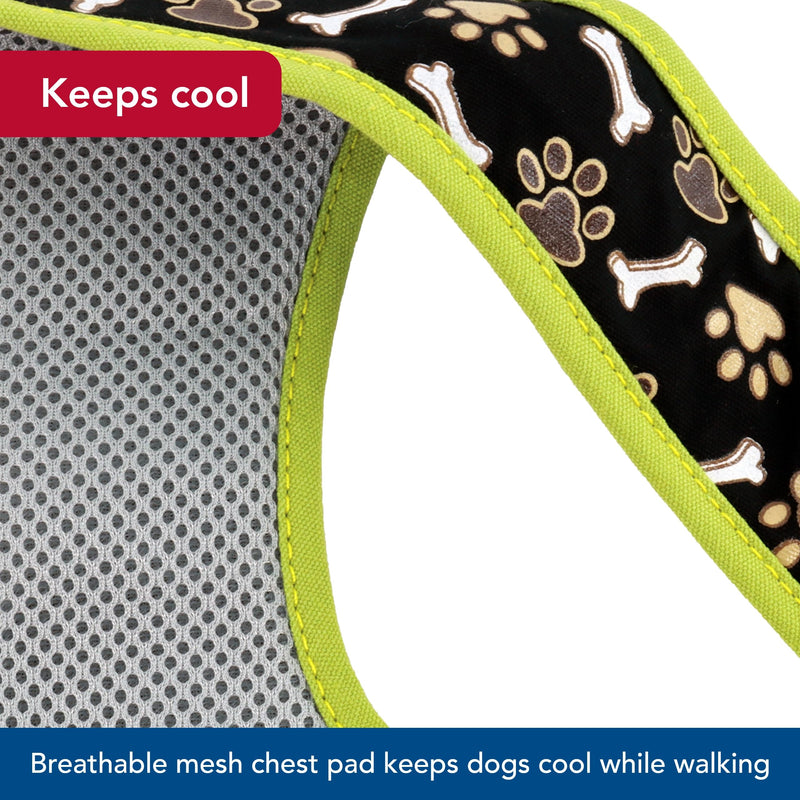 Coastal Pet Ribbon Designer Wrap Adjustable Dog Harness - Large & Small Dog Harness - Breathable Mesh Harness for Dogs Pet Supplies for Dogs - Red with Paws, 3/8" x 14-16" 3/8" x 14"-16" (Pack of 1) - PawsPlanet Australia