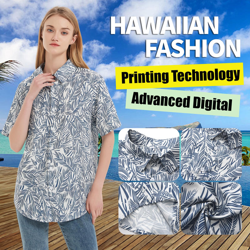 Dog Hawaii Shirts Stylish Hawaiian Themed Pet and Owner Matching Apparel Owner and Pet Shirts are Sold Separately S-(41"Bust)-for Parents Blue Only for Parents - PawsPlanet Australia