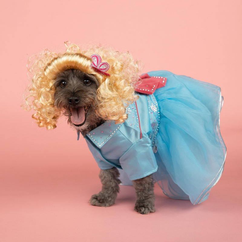 Doggy Parton Western Rhinestone Tutu Dress - XS X-Small Blue - PawsPlanet Australia