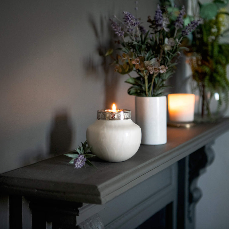 Fovere Pet Cremation Urn with Tealight Holder - Memorial Keepsake for Small & Medium Dogs, Cats, and Small Pets - Elegant Urn for Ashes with Candle Holder & Velvet Bag (Holds Up to 50 lbs Pet Weight) - PawsPlanet Australia