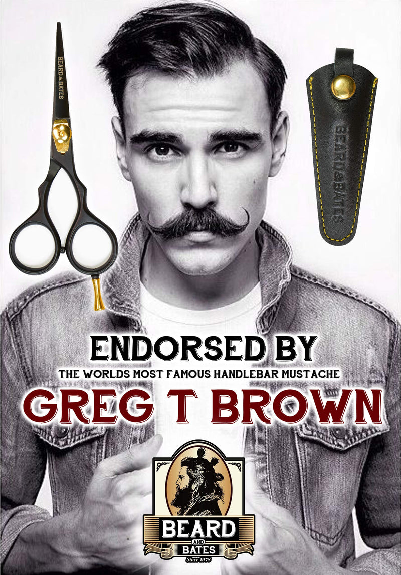 BEARD & BATES 1878 Black Label Shears | Premium Grooming Scissors with Holster for Beards and Mustaches - PawsPlanet Australia