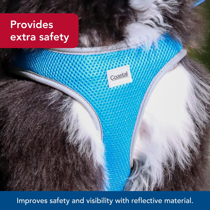Coastal Pet Comfort Soft Reflective Wrap Adjustable Dog Harness - No-Pull Dog Harness for Small & Large Dogs - Blue Lagoon - 3/4" x 20"–29" - PawsPlanet Australia