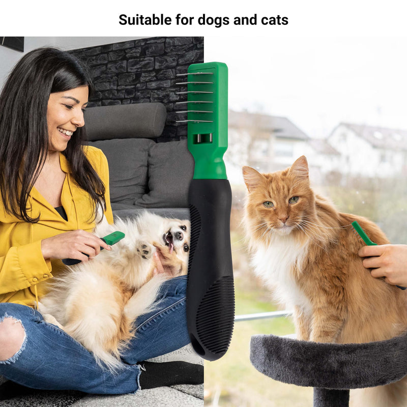Detangling Brush, Dematting Knife, Dematting Comb for Dogs and Cats, Dog Brush/Cat Brush Also as Felt Brush for Dogs and Cats, Dematting for Knots, Tangles and Undercoat