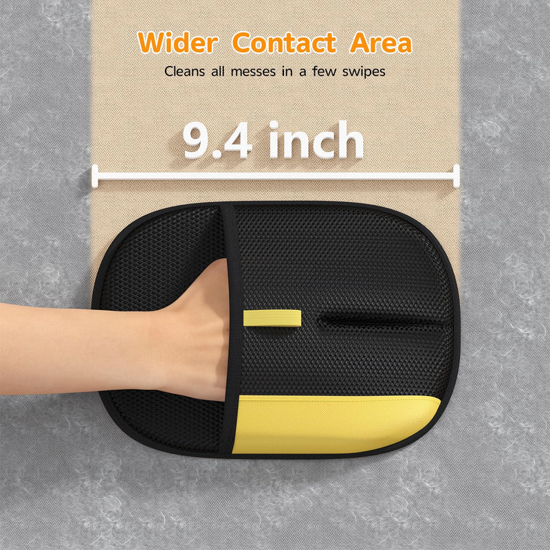 Pet Hair Remover - 2025 New Electrostatic Magic Brush Pet Hair Remover Glove, Reusable Cat & Dog Hair Remover Tool for Clothing, Couch, Furniture, Carpet, Car Seat, Cat Grooming Glove, 1 PCS 1pcs-BlackYellow - PawsPlanet Australia