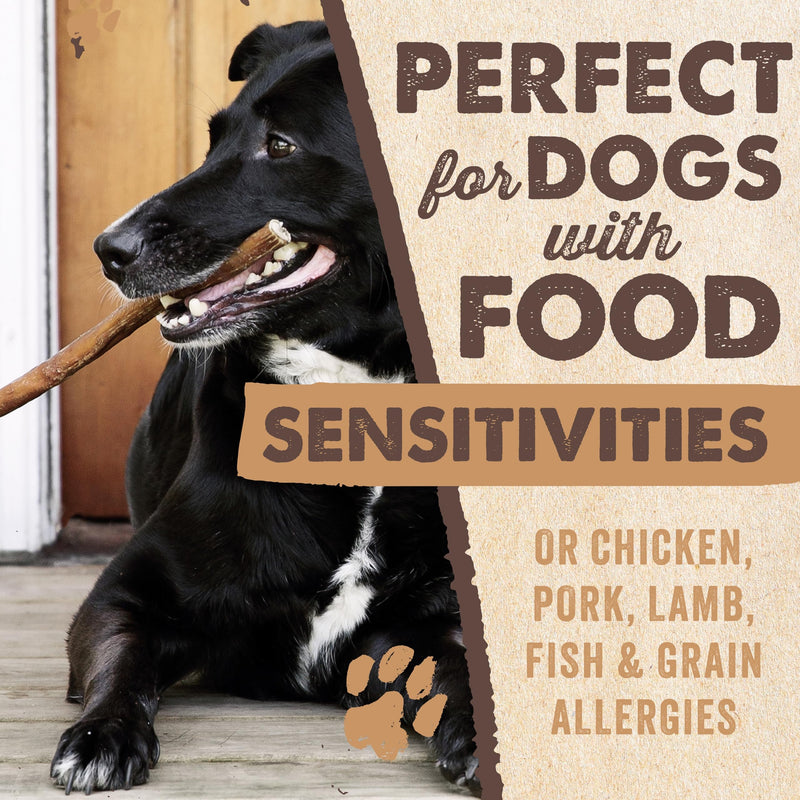 Mighty Paw Long Lasting 12" Bully Sticks for Dogs - All Natural Grass Fed Beef Chews. Lower Odor Dog Bully Sticks for Large Dogs, Medium and Small Breeds. Single Ingredient Treats - PawsPlanet Australia