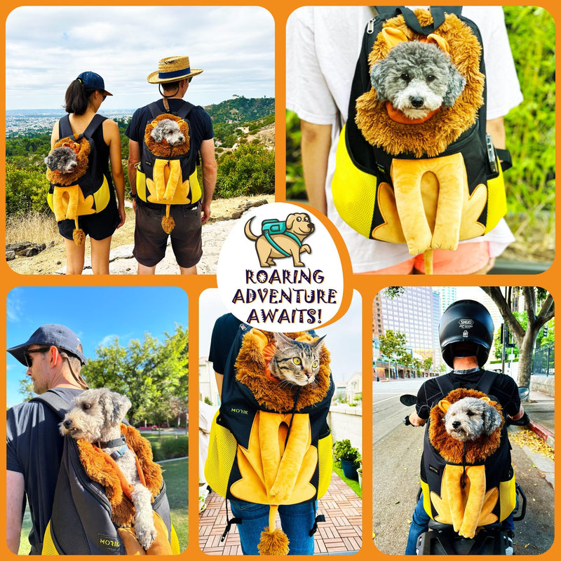 MORIK Lion's Den: Pet Backpack Carrier for Small Dogs and Cats Under 20 lbs. with Good Ventilation, Washable Mat, and Safety Strap, Ideal for Travel, Hiking, and Everyday Adventures (Large) Large - PawsPlanet Australia