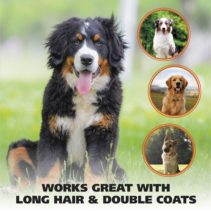 Wahl Premium Patented Dual Level Sensitive Skin Pet Slicker – Ergonomic handle makes Deshedding, Grooming and Brushing Comfortable for you and your Dog or Cat - 858500,Orange/White Large Dual Level Slicker